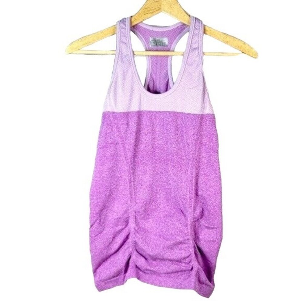 Athleta Tank Top Purple Small Ruched Racerback #982945 Athletic Fast Track